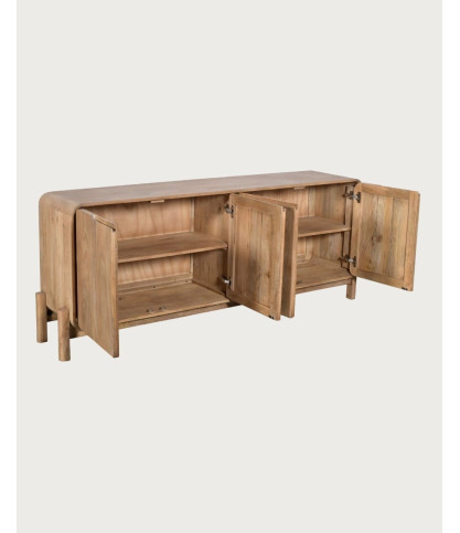 Kubo - Buffet en bois de manguier avec coins arrondis