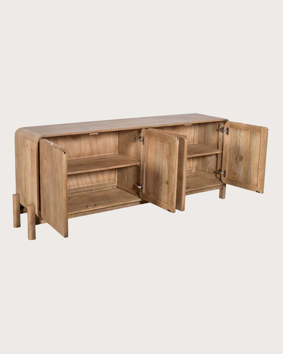 Kubo - Buffet 4 portes en bois de manguier massif