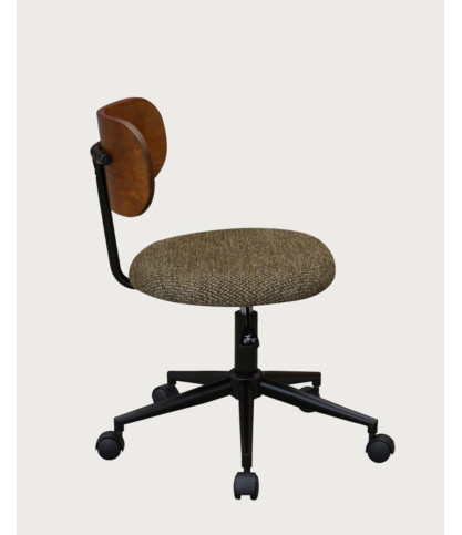Vibo - Chaise de bureau en tissu et bois