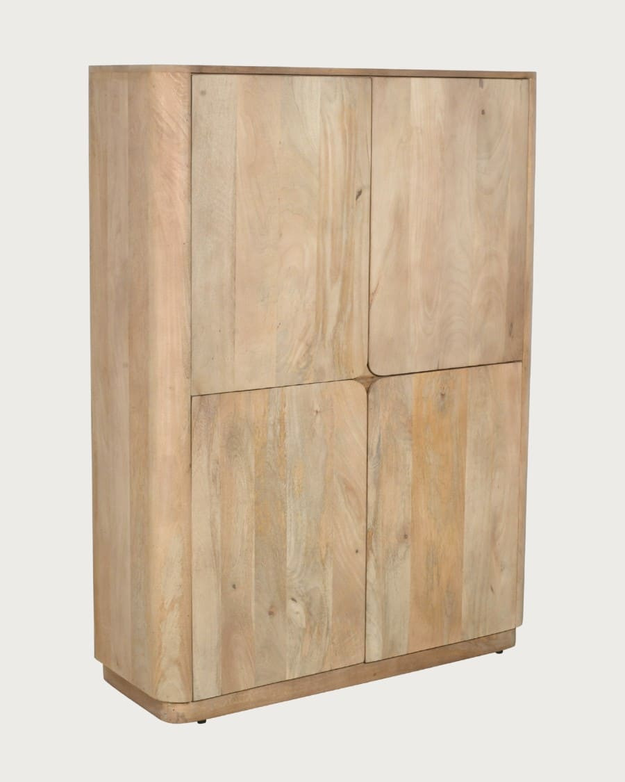 Elio - Armario de 4 puertas en madera de mango