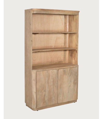 Elio - Bibliothèque 2 portes en bois de manguier