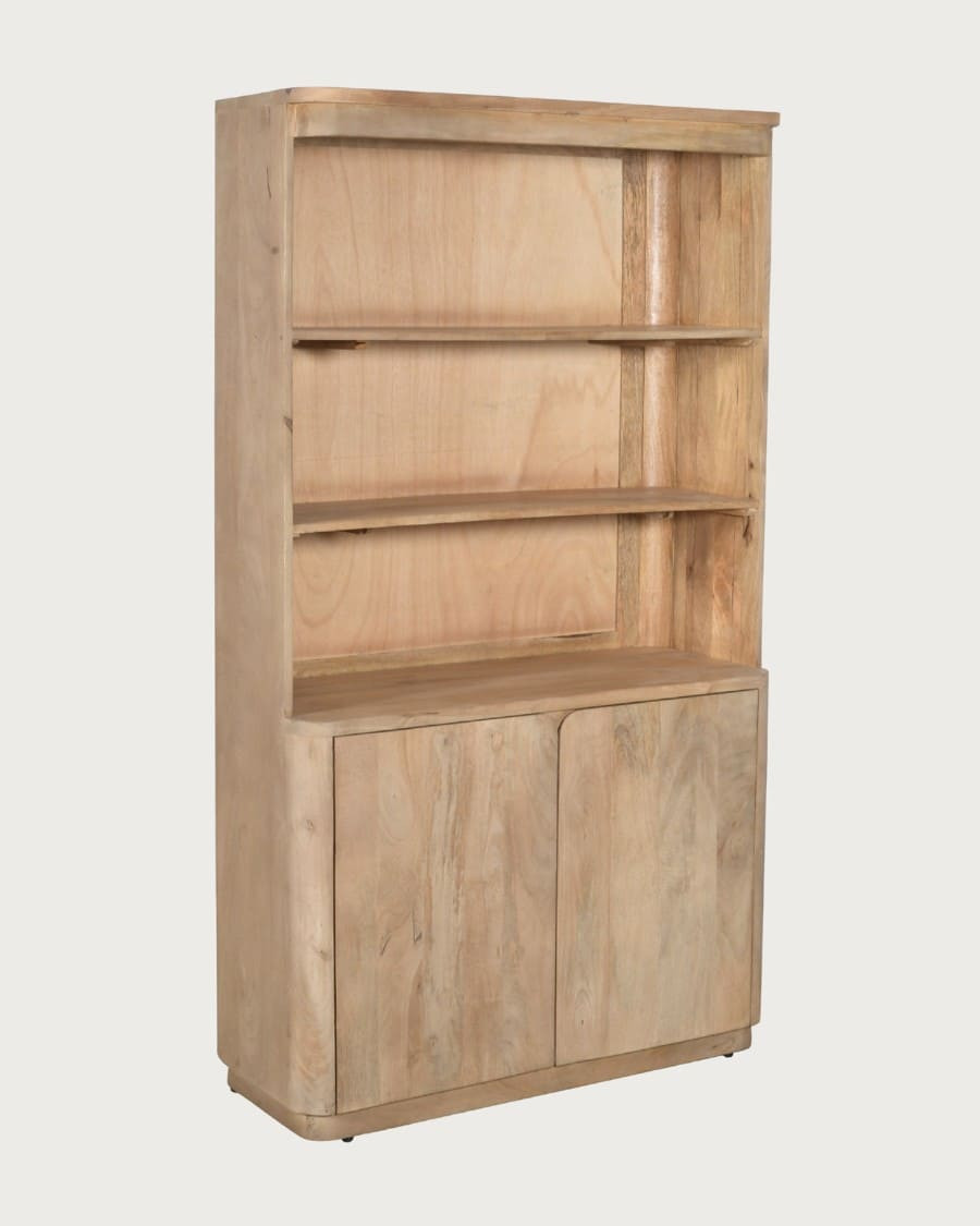 Elio - Librería de 2 puertas en madera maciza de mango