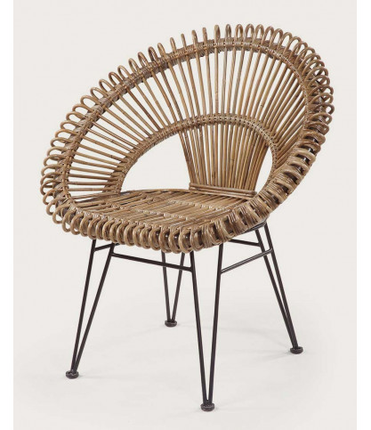 Chiang Mai - Round woven rattan armchair