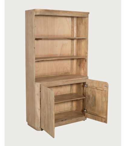Elio - Bibliothèque 2 portes en bois de manguier
