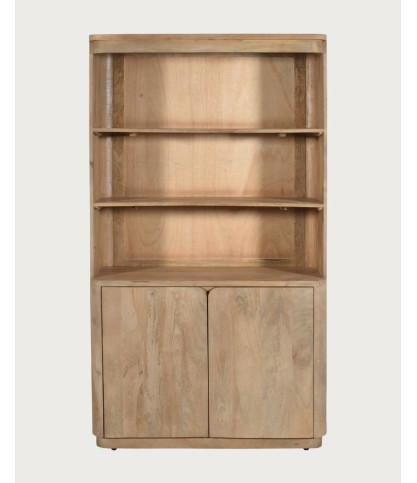 Elio - Libreria a 2 ante in legno di mango
