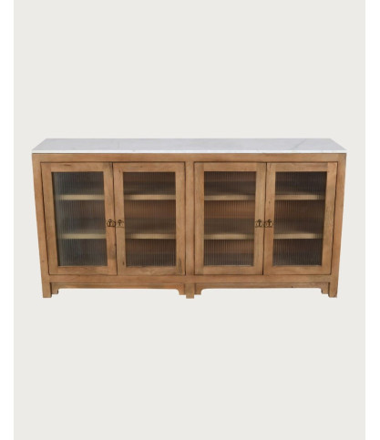 Noé - Aparador de madera de mango de 4 puertas, 180 cm