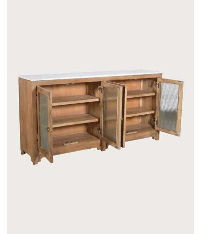 Noé - dressoir met 4 deuren van mangohout, 180 cm