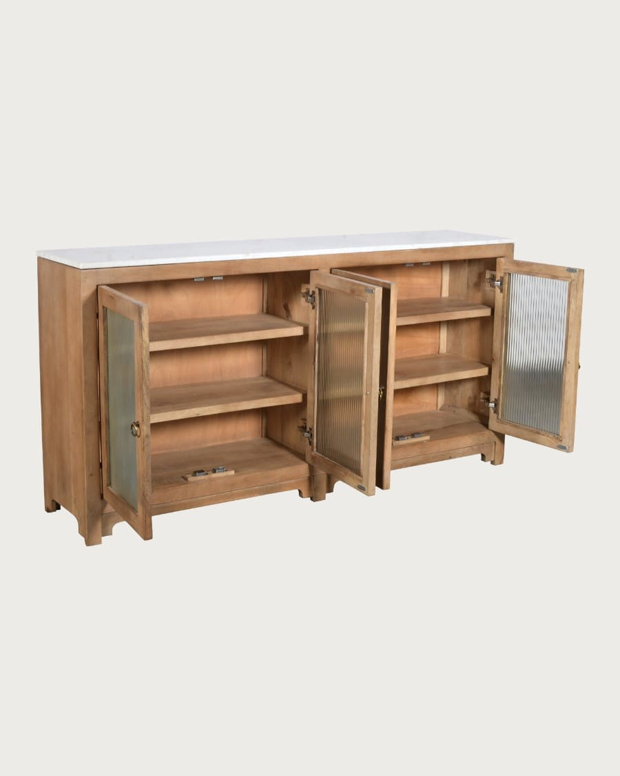 Noé - dressoir met 4 deuren van mangohout, 180 cm