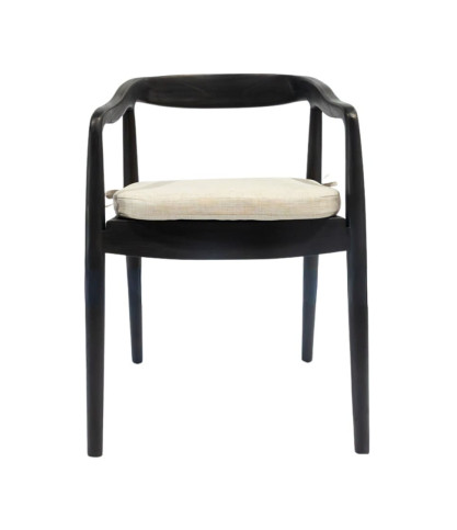 Ebon - Lot de 2 chaises en teck massif noir