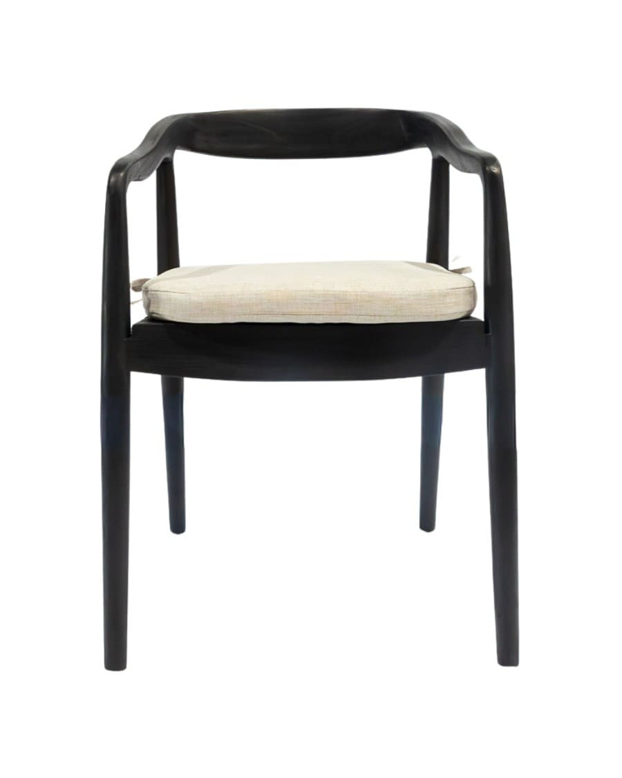 Ebon - Lot de 2 chaises en teck massif noir