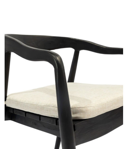 Ebon - Lot de 2 chaises en teck massif noir