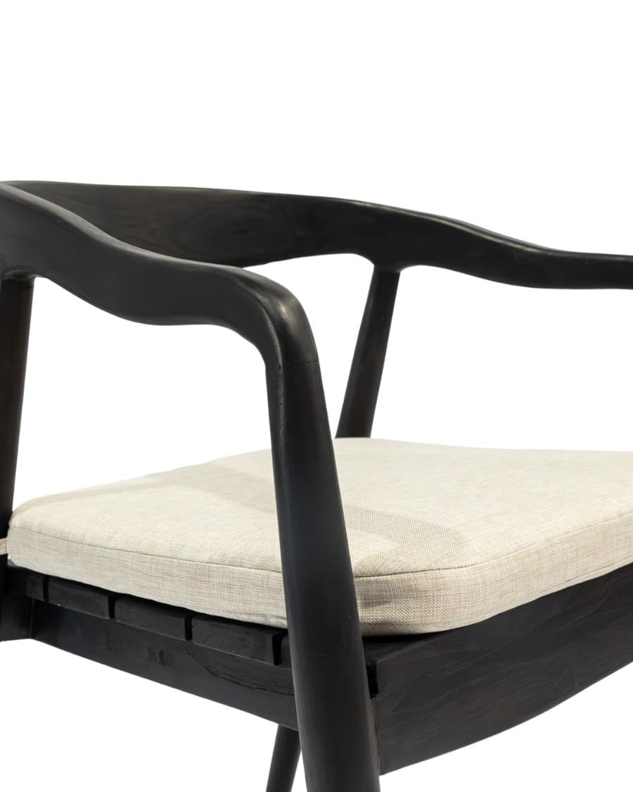 Ebon - Lot de 2 chaises en teck massif noir