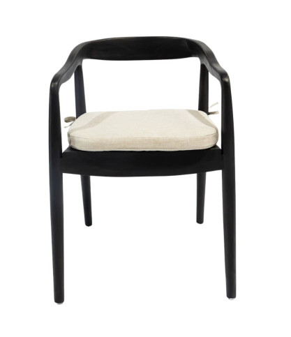 Ebon - Lot de 2 chaises en teck massif noir