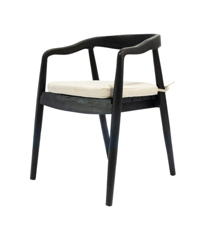 Ebon - Lot de 2 chaises en teck massif noir