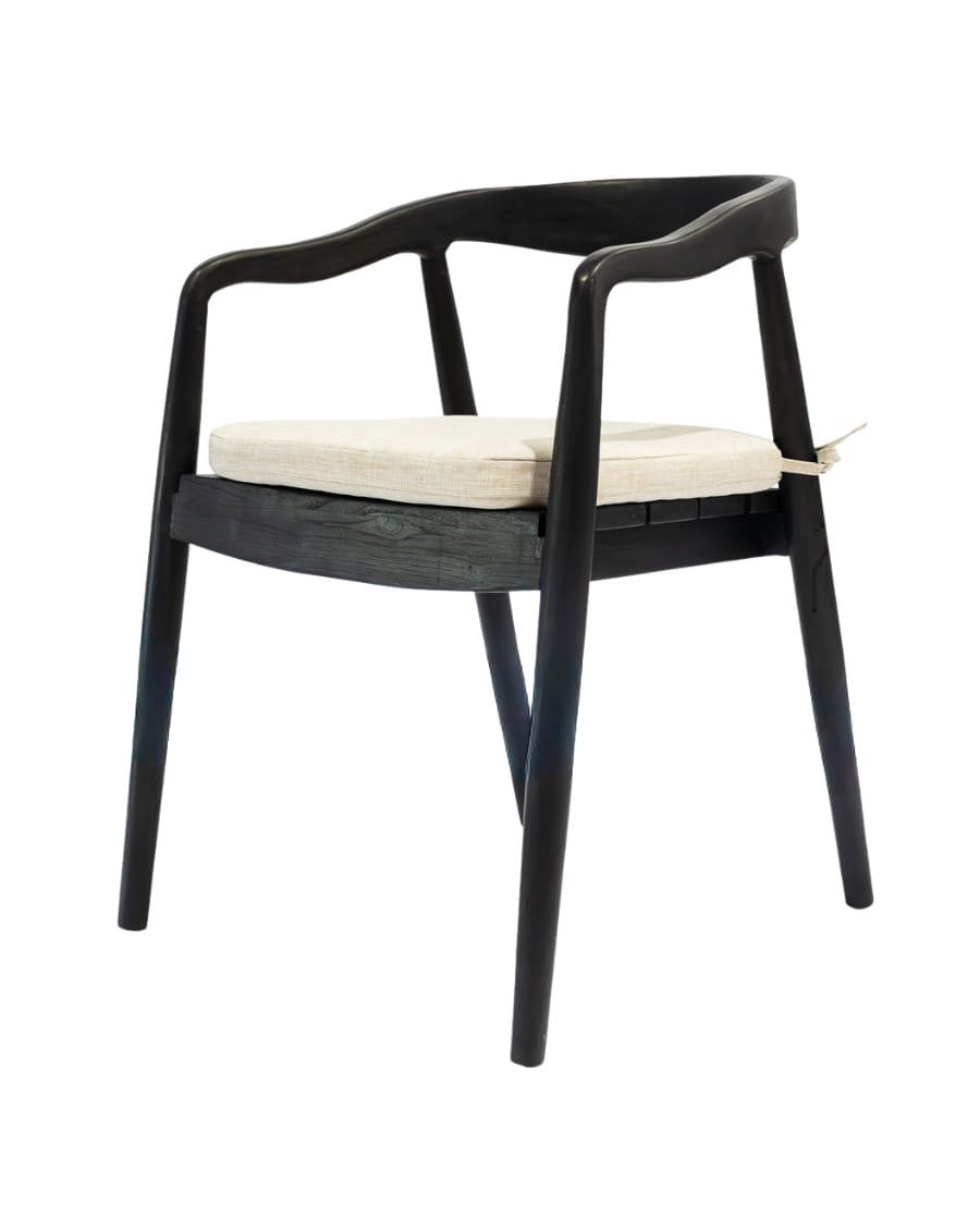 Ebon - Lot de 2 chaises en teck massif noir