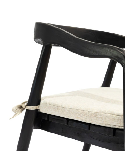 Ebon - Lot de 2 chaises en teck massif noir
