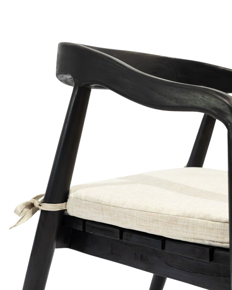 Ebon - Lot de 2 chaises en teck massif noir