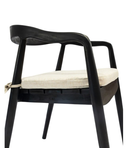 Ebon - Lot de 2 chaises en teck massif noir