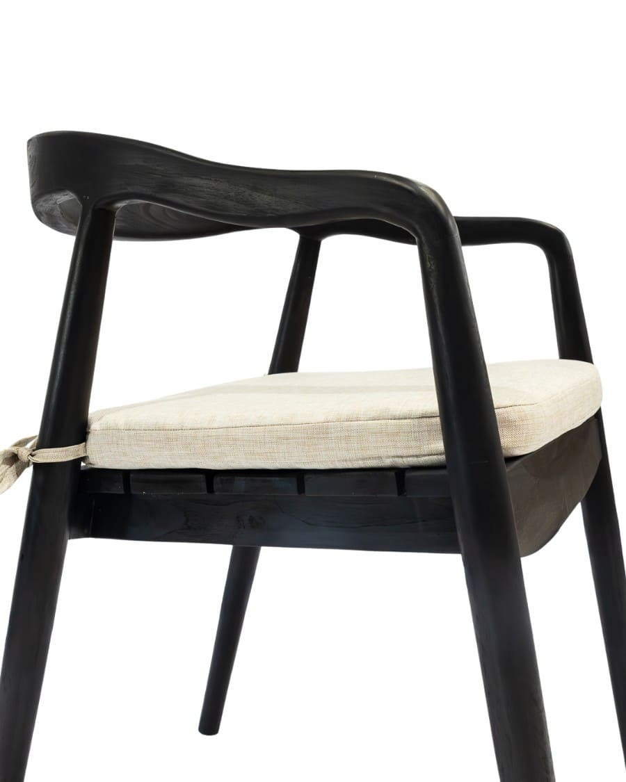 Ebon - Lot de 2 chaises en teck massif noir