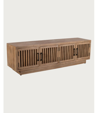 Lino - Meuble TV 4 portes en manguier massif 180 cm