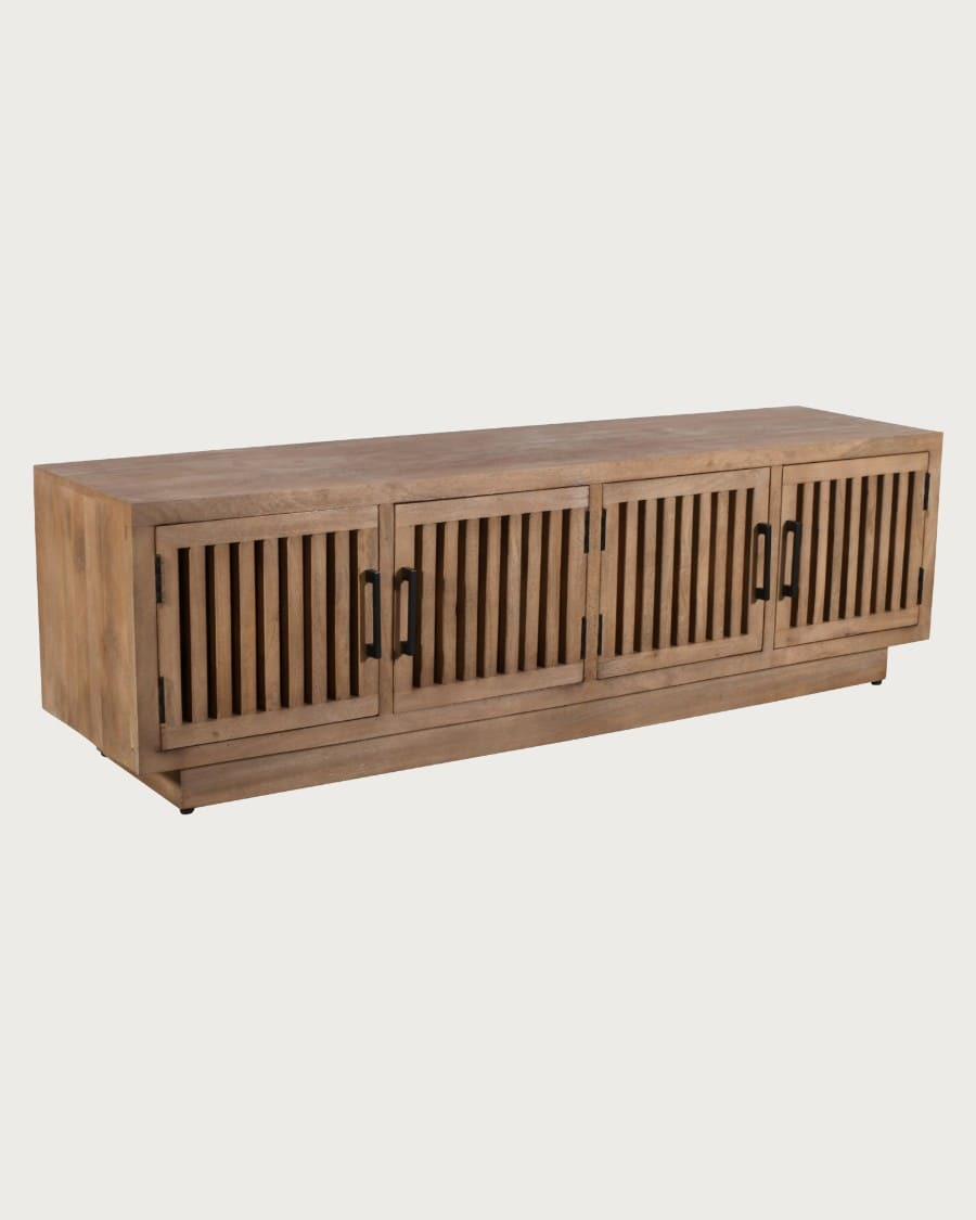 Lino - Meuble TV 4 portes en manguier massif 180 cm