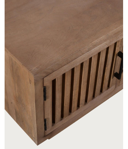 Lino - Meuble TV 4 portes en manguier massif 180 cm