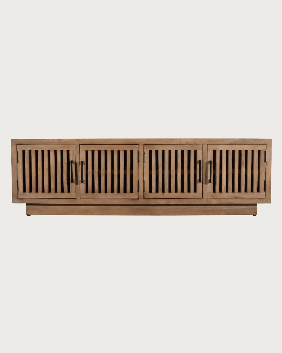4-türiges TV-Möbel aus massivem Mangoholz, 160 cm 4-türiges TV-Möbel aus massivem Mangoholz, 160 cm