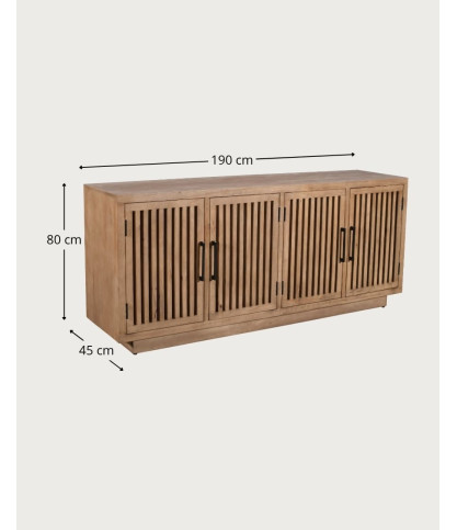 Lino - dressoir met 4 deuren, gemaakt van massief mangohout