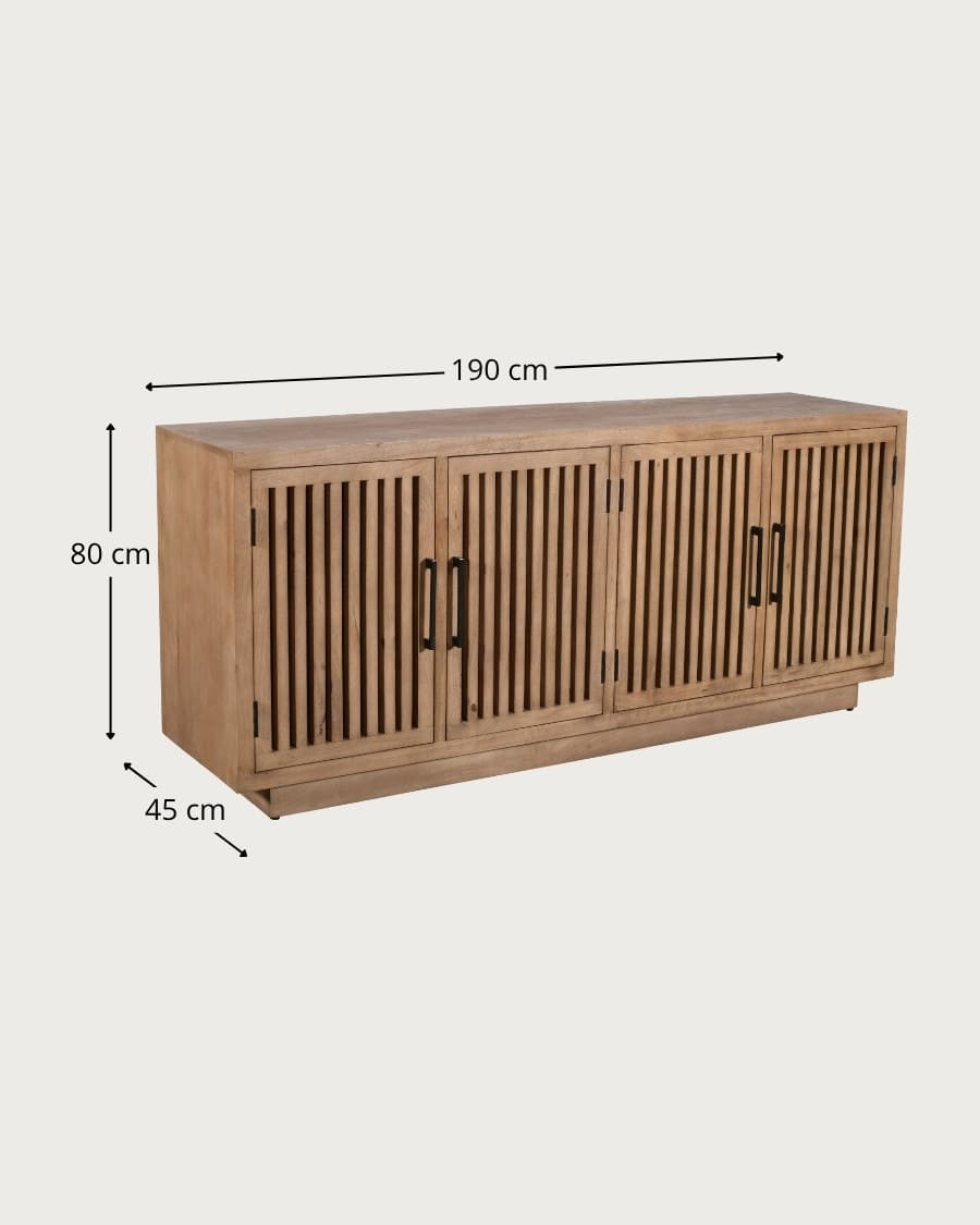 Lino - 4 türiges Sideboard aus massivem Mangoholz