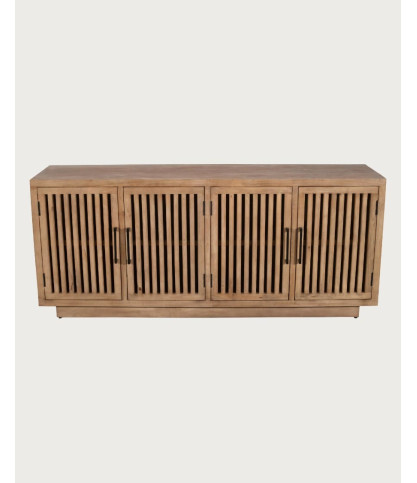 Lino - Aparador de 4 puertas en madera maciza de mango, 190 cm