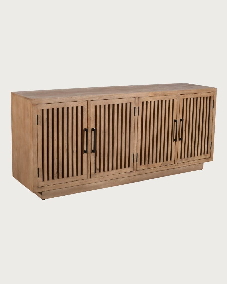 Lino - Aparador de 4 puertas en madera maciza de mango, 190 cm