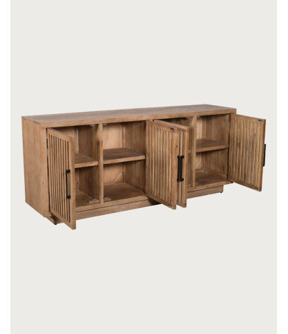Lino - Credenza a 4 ante in legno massello di mango
