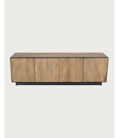 Koda - Mueble para TV de madera de mango y metal, 180 cm