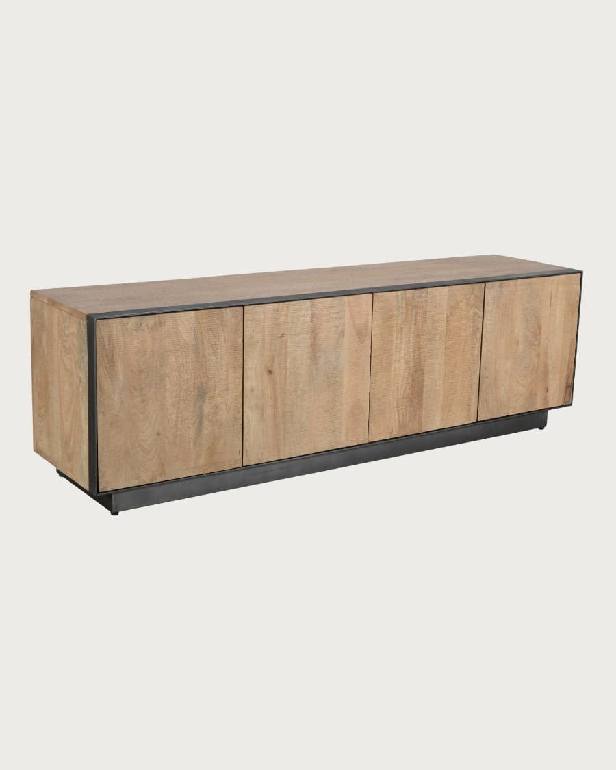 Koda - Meuble TV bois manguier 4 portes et metal