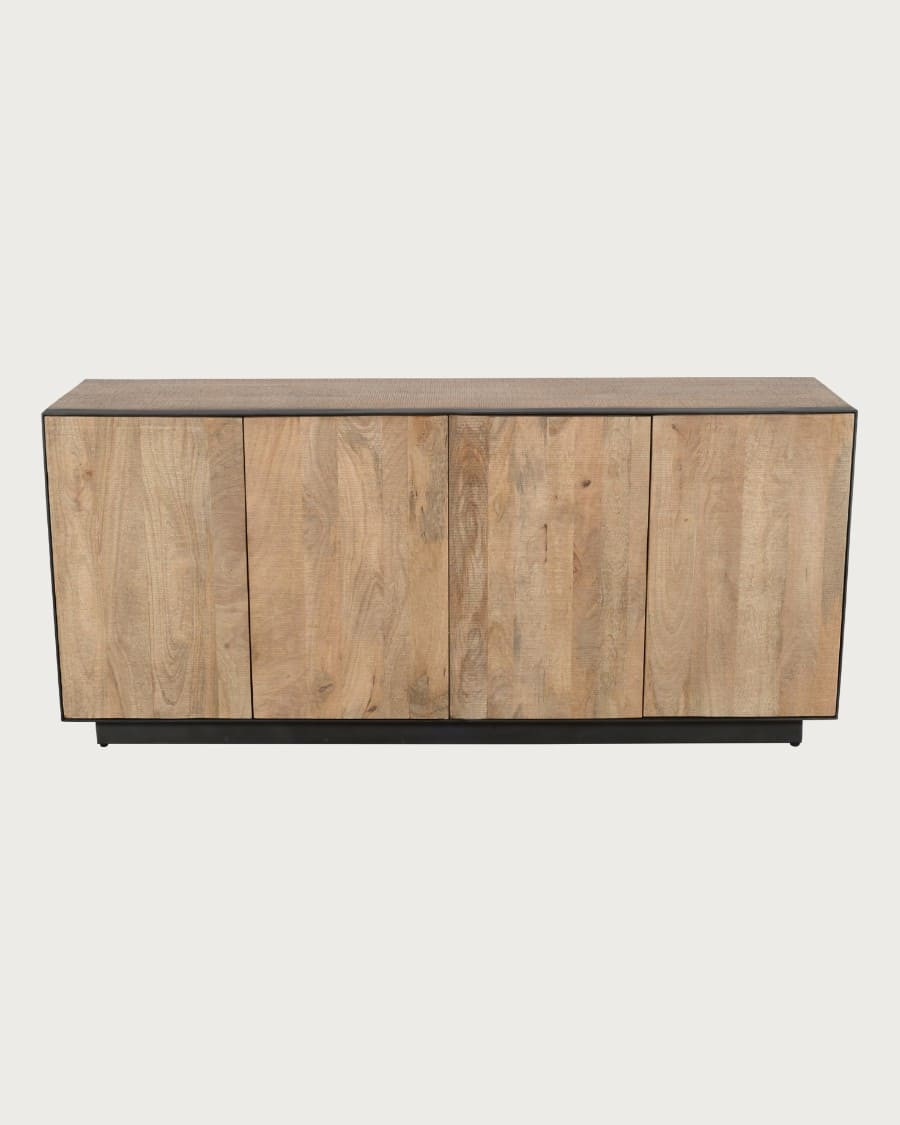 Koda - Low 4-door sideboard in mango wood and metal
