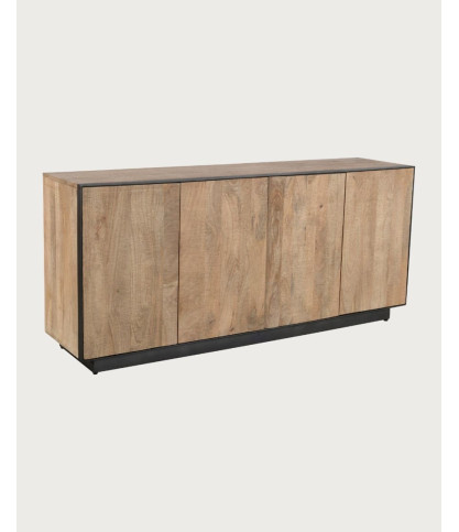 Koda - Buffet bas 4 portes en bois de manguier et métal