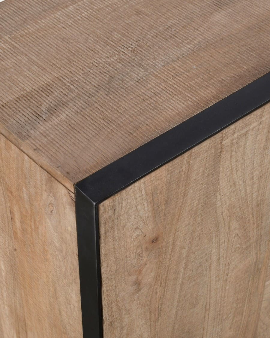 Koda - Low 4-door sideboard in mango wood and metal