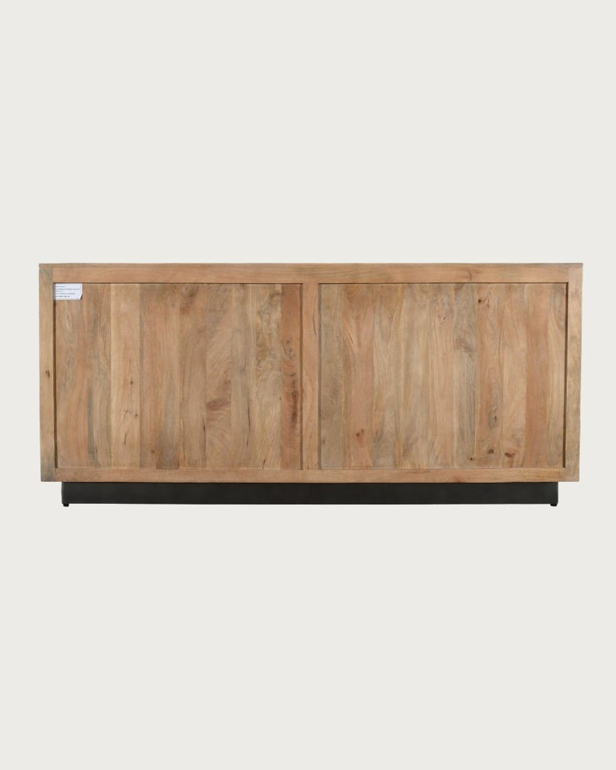 Koda - Aparador bajo de 4 puertas en madera de mango y metal.