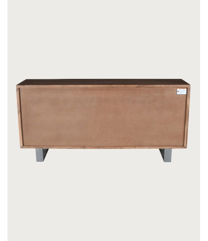 Tano - Buffet bas 4 portes en bois d'acacia et métal