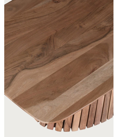 Tibo - Tavolino ovale in legno massello di acacia