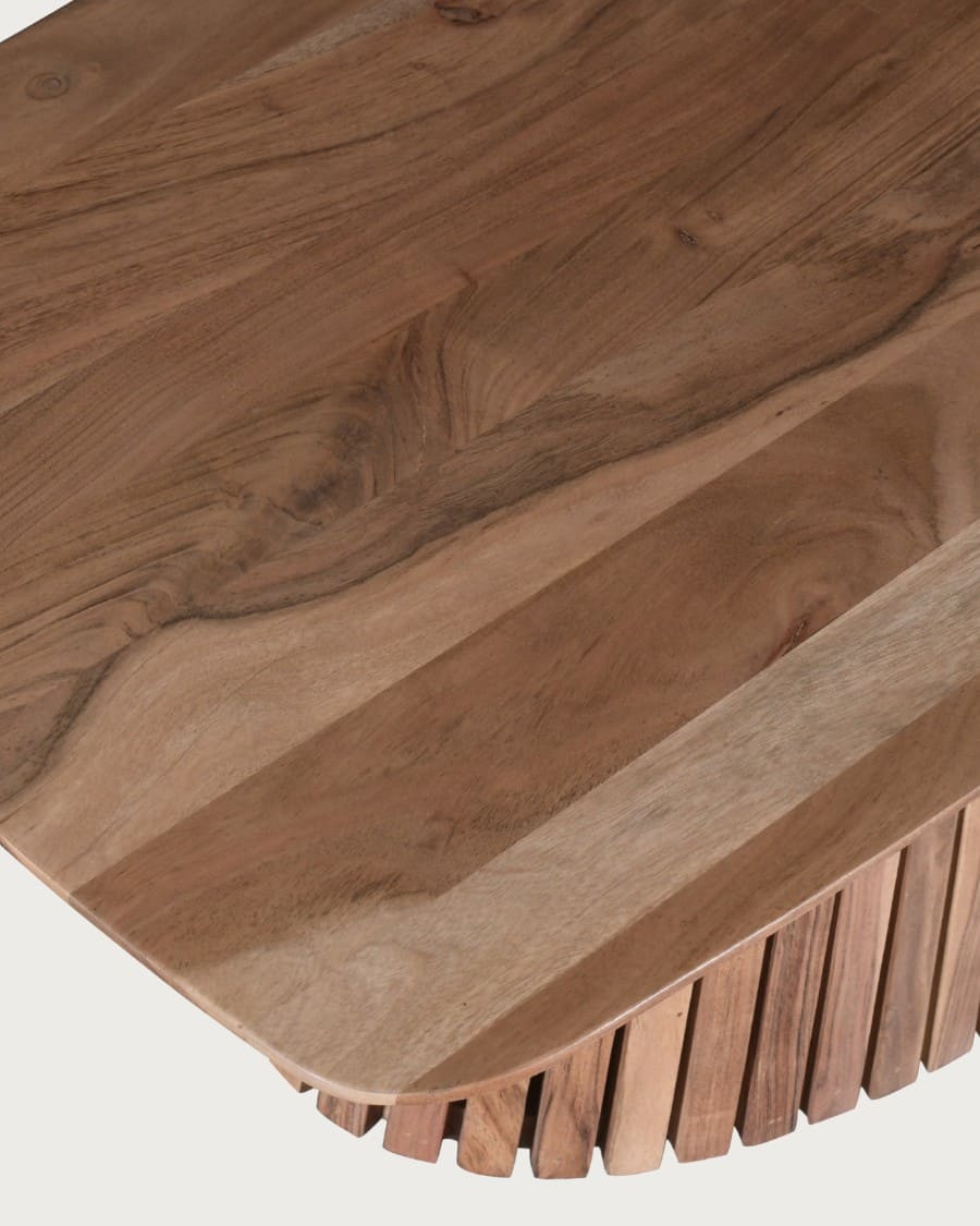 Tibo - Tavolino ovale in legno massello di acacia