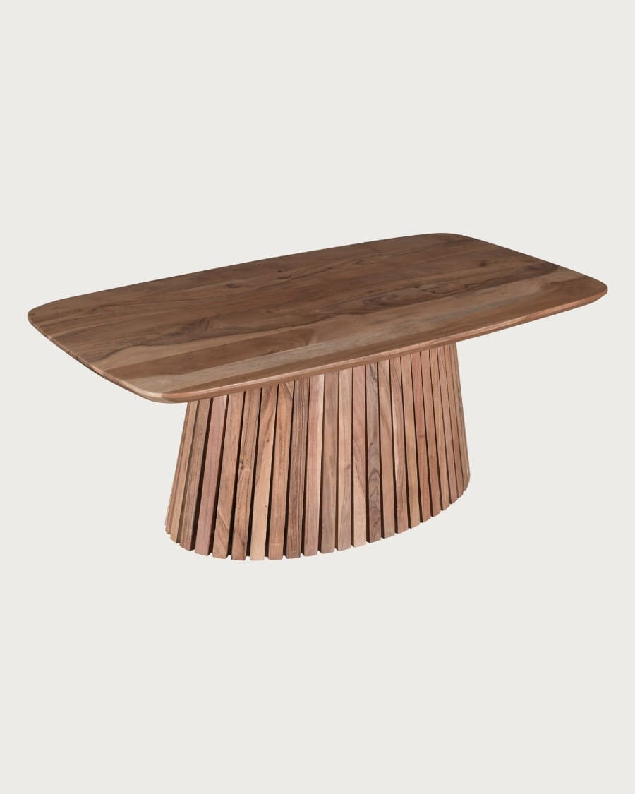 Tibo - Table basse ovale en bois d'acacia massif