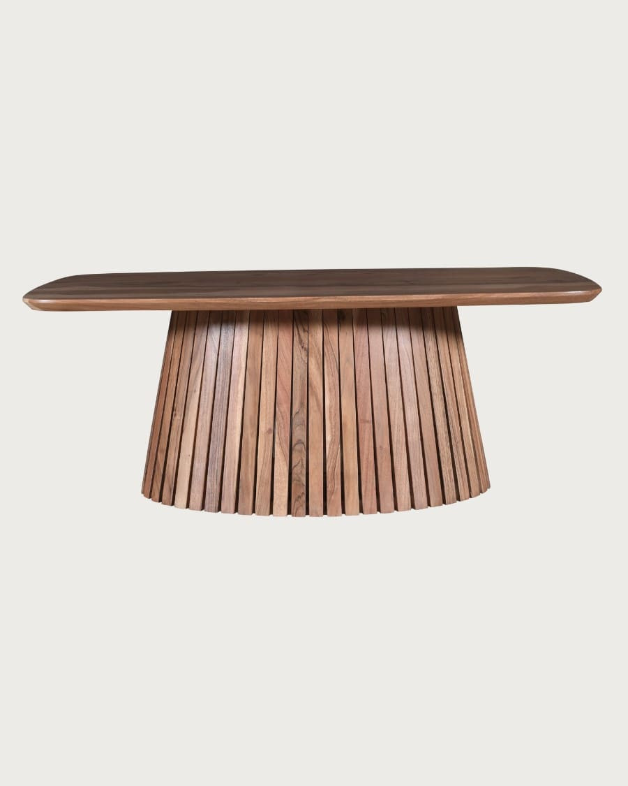 Tibo - Table basse ovale en bois d'acacia