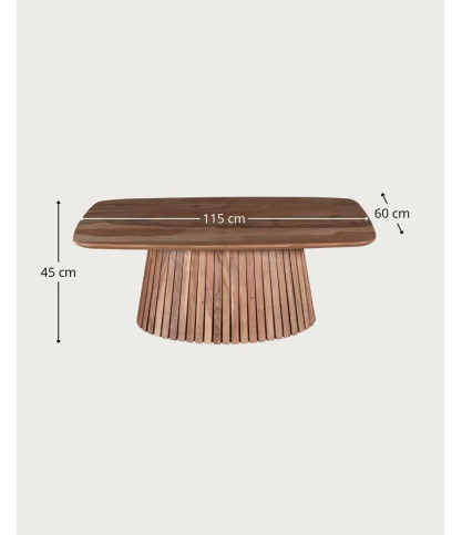 Tibo - Ovale salontafel van acaciahout