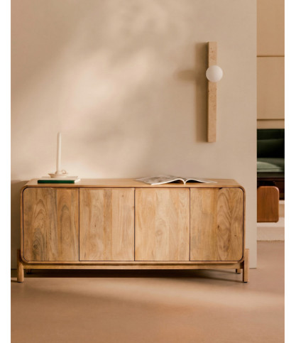 Kubo - Aparador de 4 puertas en madera maciza de mango