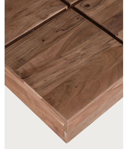 Pixo - Quadratischer Couchtisch aus massivem, naturbelassenem Akazienholz