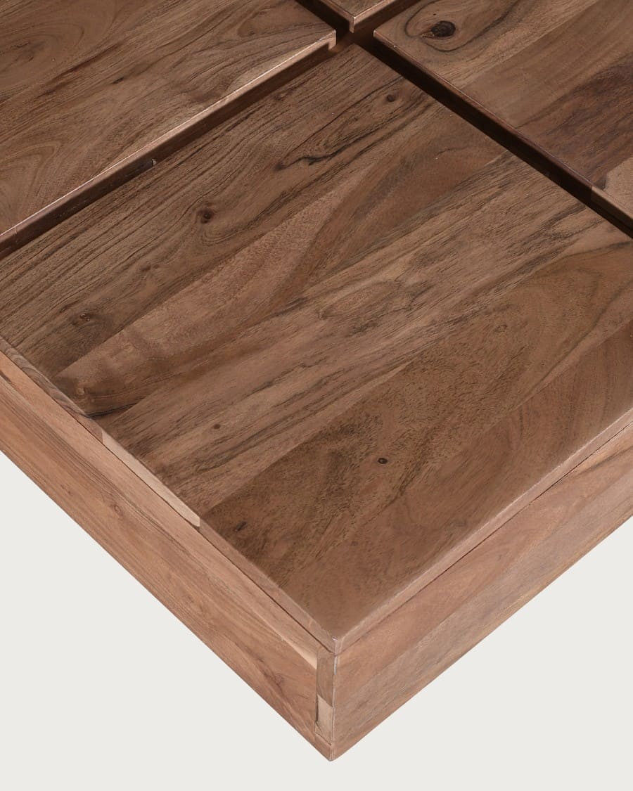 Pixo - Tavolino quadrato in legno massello di acacia naturale