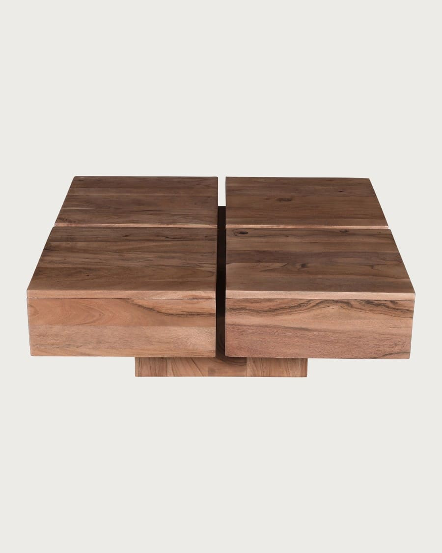 Pixo - Table basse carrée bois massif d’acacia naturel