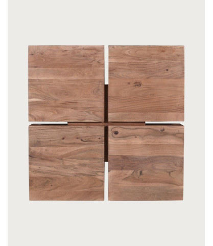 Pixo - Quadratischer Couchtisch aus massivem, naturbelassenem Akazienholz
