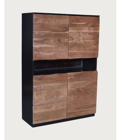 Axis - Hohes Sideboard aus Akazienholz mit LED-Beleuchtung